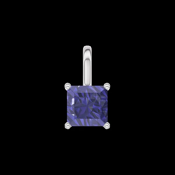 « L'Atelier » Nº206052 - Anhänger Weißgold 375/-(9Kt) - Blauer Saphir Prinzess 0.3 Karat - Keine Kette
