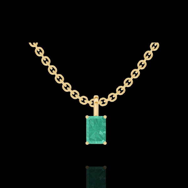 « L'Atelier » Nº207410 - Pandantiv Aur galben 9 carate - Smarald Smarald 0.3 carate - Lanţ Zale