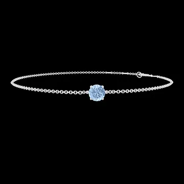 « L'Atelier » Nº212106 - Bracelet Or blanc 18 carats - Topaze bleue Rond 0.3 carat - Chaîne Forçat