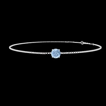 « L'Atelier » Nº212110 - Armband Weißgold 375/-(9Kt) - Blauer Topas rund 0.3 Karat - Kette Venezianerkette