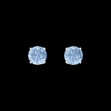 « L'Atelier » Nº212298 - Boucles d'oreilles Or blanc 18 carats - Topaze bleue Rond 0.3 carat (2 X)