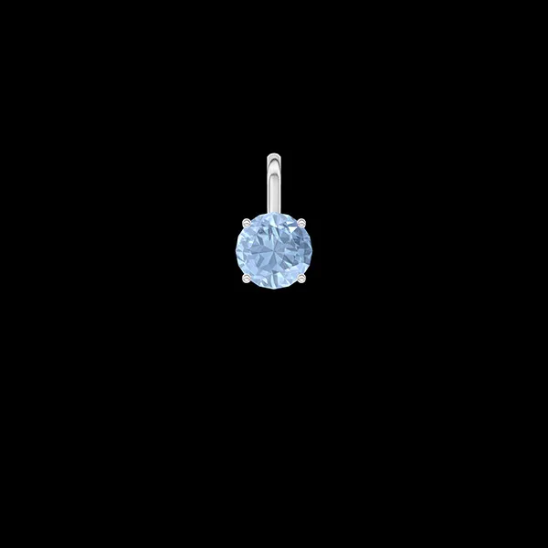 « L'Atelier » Nº213540 - Pendentif Or blanc 9 carats - Topaze bleue Rond 0.3 carat - Pas de chaîne