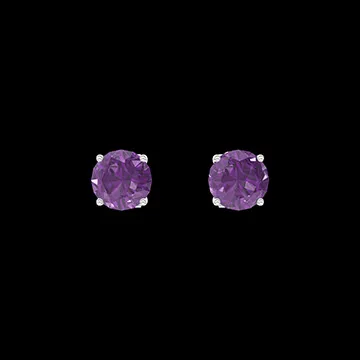 « L'Atelier » Nº218778 - Earrings White gold 18 carats - Amethyst round 0.3 Carats (2 X)