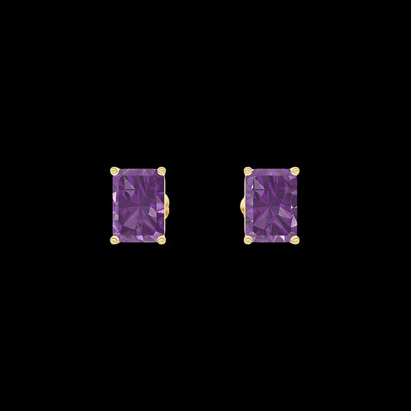 « L'Atelier » Nº218807 - Earrings Yellow gold 9 carats - Amethyst Baguette 0.3 Carats (2 X)