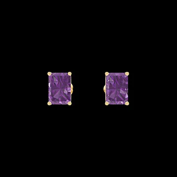 « L'Atelier » Nº218807 - Earrings Yellow gold 9 carats - Amethyst Baguette 0.3 Carats (2 X)