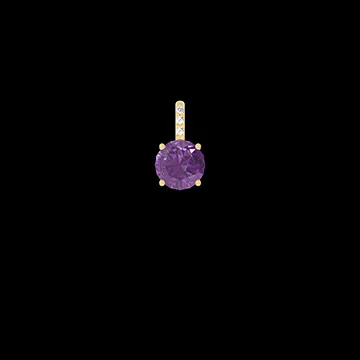 « L'Atelier » Nº220020 - Pendentif Or blanc 9 carats - Améthyste Rond 0.3 carat - Pas de chaîne