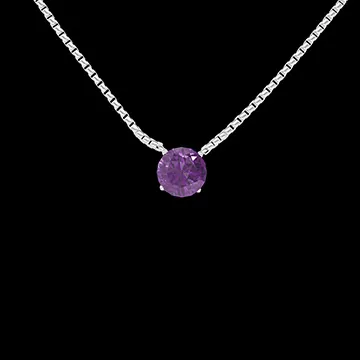 « L'Atelier » Nº220209 - Collier Weißgold 750/-(18Kt) - Amethyst rund 0.3 Karat - Kette Venezianerkette