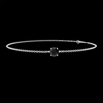 « L'Atelier » Nº225066 - Bracciale Oro bianco 18 carati - Diamante nero Rotonda 0.3 Carati - Catena Rolò