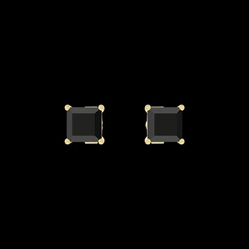 « L'Atelier » Nº225272 - Ohrringe Gelbgold 750/-(18Kt) - Schwarzer Diamant Prinzess 0.3 Karat (2 X)