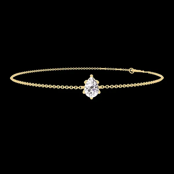 « L'Atelier » Nº402097 - Bracelet Or jaune 18 carats - Diamant synthétique Poire 0.3 carat - Chaîne Forçat