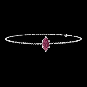 « L'Atelier » Nº402154 - Armband Weißgold 750/-(18Kt) - Rubin Marquise 0.3 Karat - Kette Ankerkette