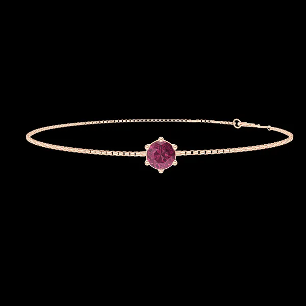 « L'Atelier » Nº402325 - Armband Roségold 750/-(18Kt) - Rubin rund 0.3 Karat - Kette Venezianerkette