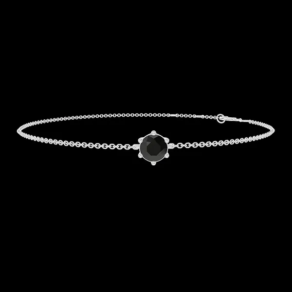 « L'Atelier » Nº402666 - Armband Witgoud 18 karaat - Zwarte diamant rond 0.3 Karaat - Ketting Gourmet
