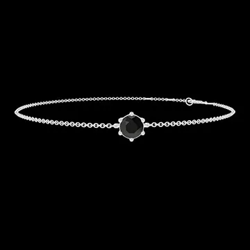 « L'Atelier » Nº402666 - Bracelet Or blanc 18 carats - Diamant noir Rond 0.3 carat - Chaîne Forçat