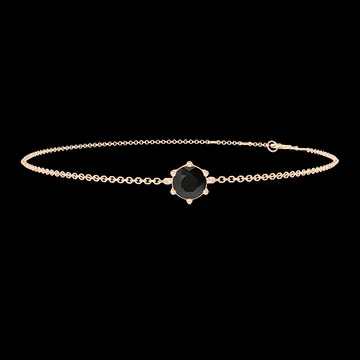 « L'Atelier » Nº402734 - Bracelet Or rose 18 carats - Diamant noir Rond 0.3 carat - Chaîne Forçat
