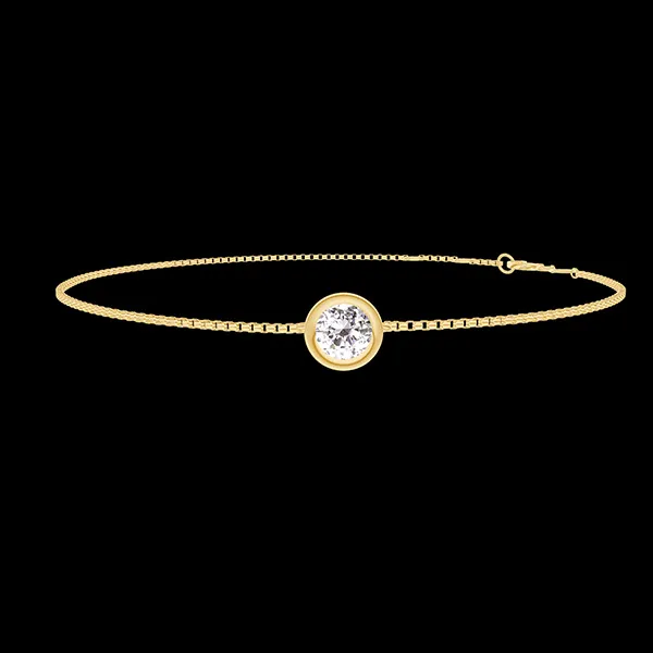 « L'Atelier » Nº402741 - Armband Gelbgold 375/-(9Kt) - Diamant rund 0.3 Karat - Kette Venezianerkette