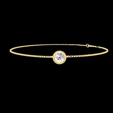 « L'Atelier » Nº402741 - Bracelet Or jaune 9 carats - Diamant Rond 0.3 carat - Chaîne Vénitienne