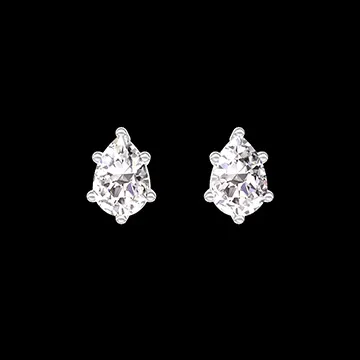 « L'Atelier » Nº403473 - Boucles d'oreilles Or blanc 18 carats - Diamant Poire 0.3 carat (2 X)