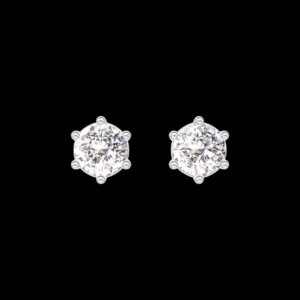 « L'Atelier » Nº403483 - Earrings White gold 9 carats - Laboratory Diamond round 0.3 Carats (2 X)