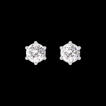 « L'Atelier » Nº403483 - Boucles d'oreilles Or blanc 9 carats - Diamant synthétique Rond 0.3 carat (2 X)