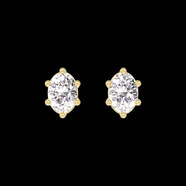 « L'Atelier » No. 403493 - Earrings Yellow gold 9 carats - Laboratory Diamond Oval 0.3 Carats (2 X)