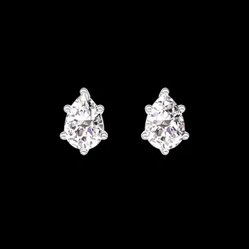 « L'Atelier » Nº403498 - Boucles d'oreilles Or blanc 9 carats - Diamant synthétique Poire 0.3 carat (2 X)