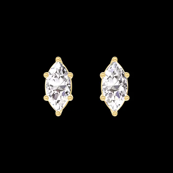 « L'Atelier » Nº403501 - Earrings Yellow gold 9 carats - Laboratory Diamond Marquise 0.3 Carats (2 X)