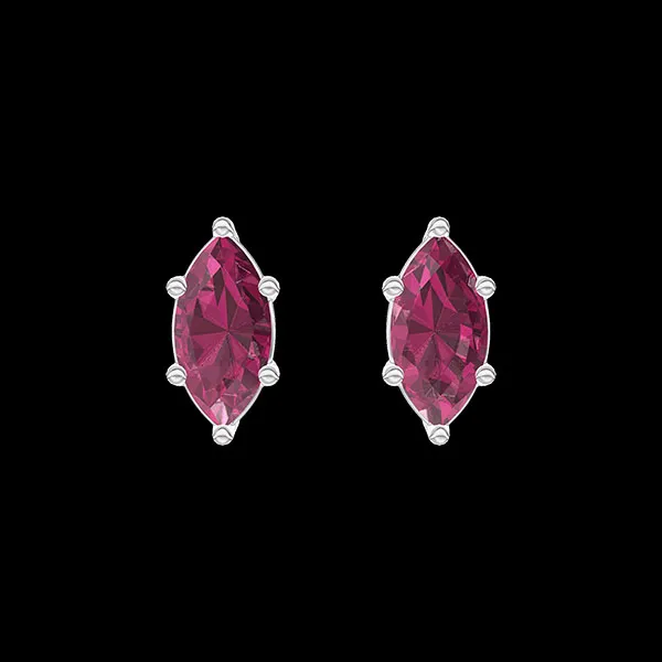 « L'Atelier » Nº403527 - Ohrringe Weißgold 375/-(9Kt) - Rubin Marquise 0.3 Karat (2 X)