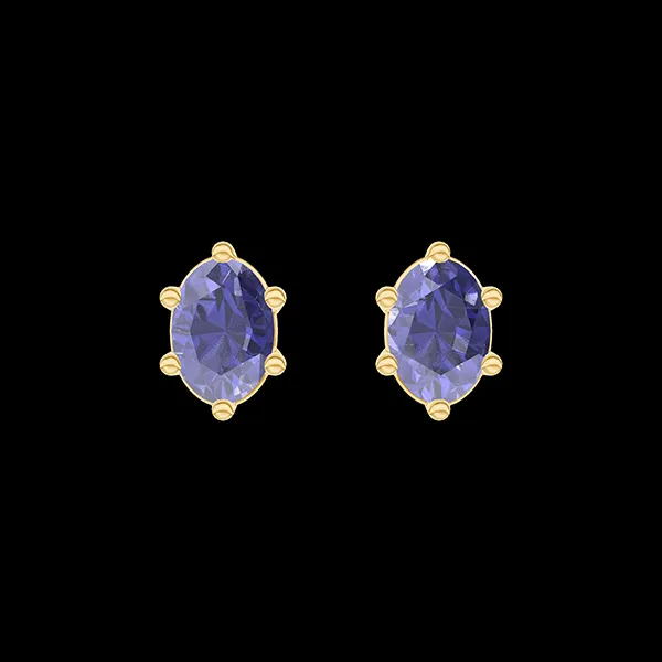 « L'Atelier » Nº403541 - Boucles d'oreilles Or jaune 18 carats - Saphir bleu Ovale 0.3 carat (2 X)