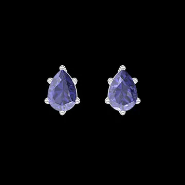 « L'Atelier » Nº403546 - Earrings White gold 9 carats - Blue Sapphire Pear 0.3 Carats (2 X)