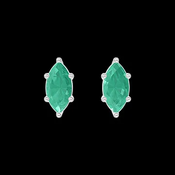 « L'Atelier » Nº403574 - Earrings White gold 18 carats - Emerald Marquise 0.3 Carats (2 X)