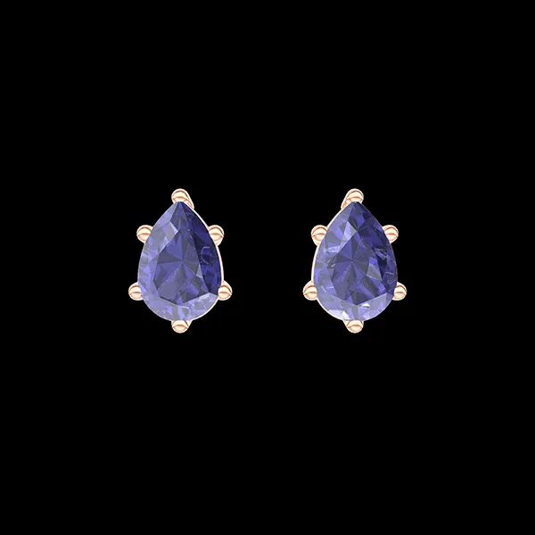 « L'Atelier » Nº403590 - Earrings Pink gold 18 carats - Blue Sapphire Pear 0.3 Carats (2 X)