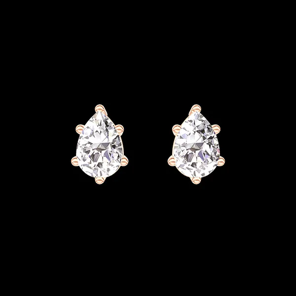 « L'Atelier » Nº403616 - Earrings Pink gold 9 carats - Laboratory Diamond Oval 0.3 Carats (2 X)