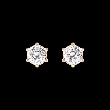« L'Atelier » Nº403623 - Earrings Pink gold 9 carats - Laboratory Diamond round 0.3 Carats (2 X)