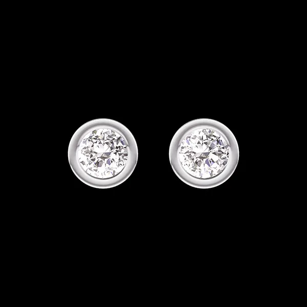« L'Atelier » Nº403818 - Boucles d'oreilles Or blanc 18 carats - Diamant Rond 0.3 carat (2 X)