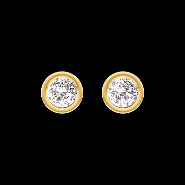 « L'Atelier » Nº403840 - Earrings Yellow gold 9 carats - Laboratory Diamond round 0.3 Carats (2 X)
