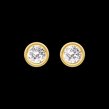 « L'Atelier » Nº403840 - Earrings Yellow gold 9 carats - Laboratory Diamond round 0.3 Carats (2 X)