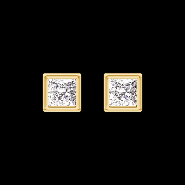 « L'Atelier » No. 403845 - Earrings Yellow gold 18 carats - Laboratory Diamond Princess 0.3 Carats (2 X)