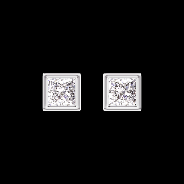 « L'Atelier » No. 403846 - Earrings White gold 18ct (750) - Lab-grown diamond Princess 0.3 Carats (2 X)