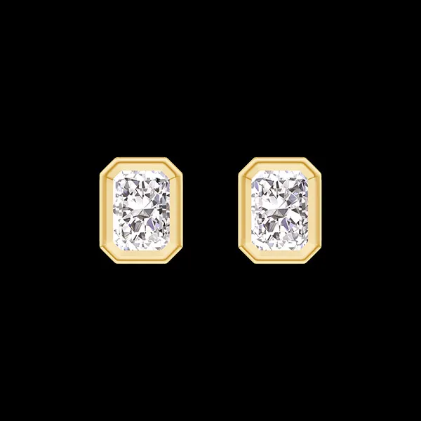 « L'Atelier » n. 403849 - Orecchini Oro giallo 9 carati (375) - Diamante di laboratorio Rettangolo 0.3 Carati (2 X)