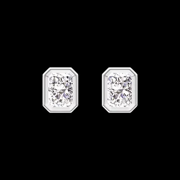 « L'Atelier » Nº403850 - Boucles d'oreilles Or blanc 18 carats - Diamant synthétique Rectangle 0.3 carat (2 X)
