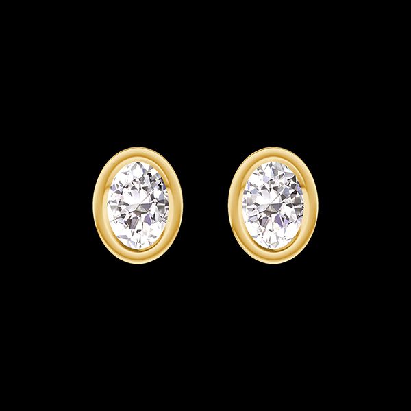 « L'Atelier » No. 403853 - Earrings Yellow gold 9ct (375) - Lab-grown diamond Oval 0.3 Carats (2 X)