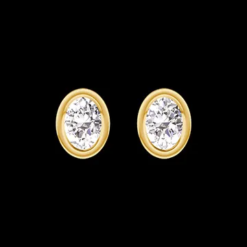 « L'Atelier » No. 403853 - Earrings Yellow gold 9 carats - Laboratory Diamond Oval 0.3 Carats (2 X)