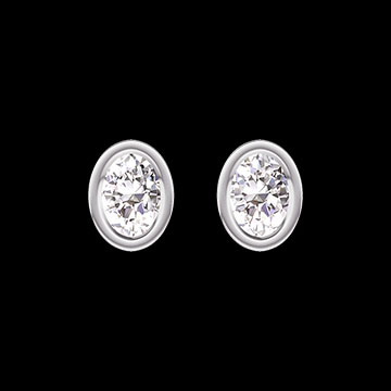 « L'Atelier » No. 403854 - Earrings White gold 9ct (375) - Lab-grown diamond Oval 0.3 Carats (2 X)