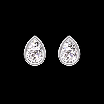 « L'Atelier » No. 403858 - Earrings White gold 9ct (375) - Lab-grown diamond Pear 0.3 Carats (2 X)
