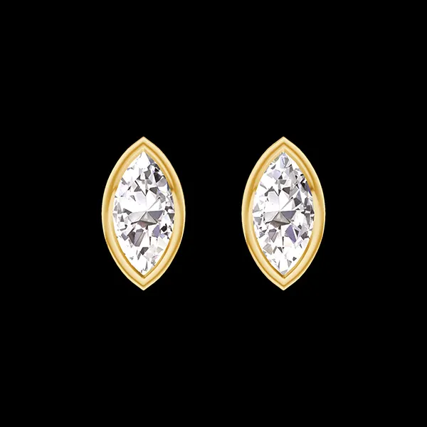 « L'Atelier » n.º 403861 - Pendientes Oro amarillo 9 quilates - Diamante de laboratorio Marquesa 0.3 quilates (2 X)