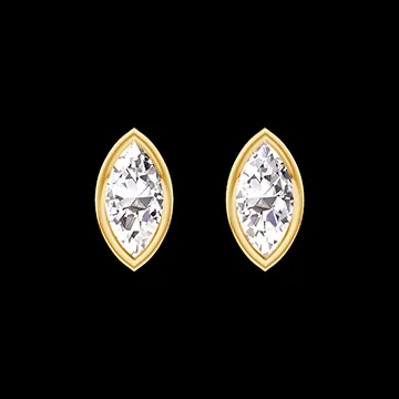 « L'Atelier » Nº403861 - Earrings Yellow gold 9 carats - Laboratory Diamond Marquise 0.3 Carats (2 X)