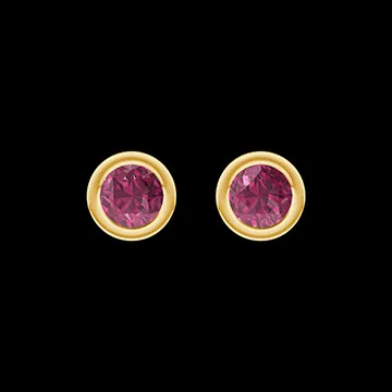 « L'Atelier » Nº403865 - Earrings Yellow gold 18 carats - Ruby round 0.3 Carats (2 X)