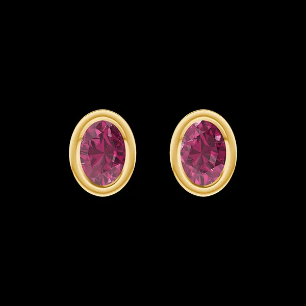 « L'Atelier » Nº403878 - Ohrringe Gelbgold 375/-(9Kt) - Rubin Oval 0.3 Karat (2 X)