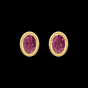 « L'Atelier » Nº403878 - Earrings Yellow gold 9 carats - Ruby Oval 0.3 Carats (2 X)